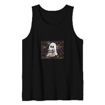 Discover Book Fun Retro Booooks ghosts Halloween Teacher Book Library Reading Tank Tops