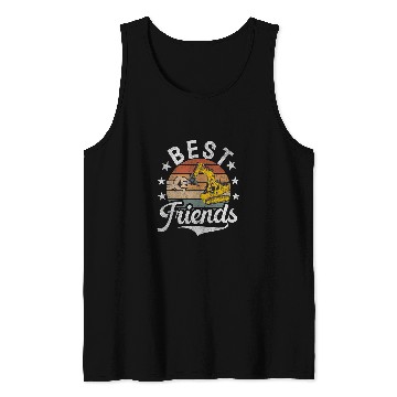 Discover Excavator Fun bests Friends Construction Workers Construction Site Digger Drivers 2 Tank Tops