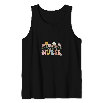 Discover nurses Job Groovy Retro nurses Typography Wild Flowers nurses Tees Tank Tops