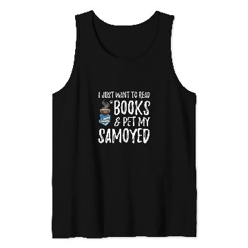 Discover Book Fun Samoyed Avid Book Reader Funny Dog Mom Tank Tops