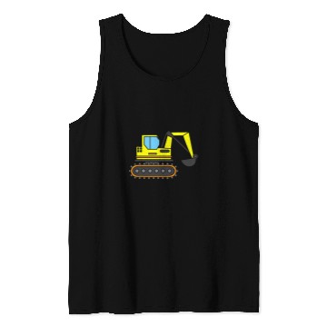 Discover Excavator Fun Construction Site Gift Idea Construction Crawler Tank Tops