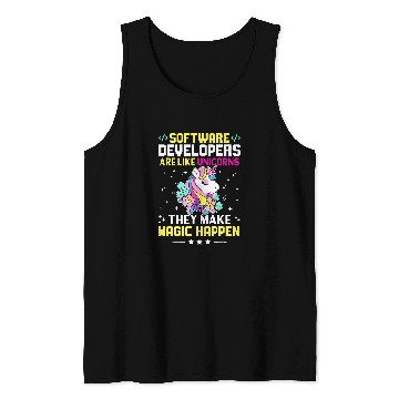 Discover Unicorn Pet Software Developers Are Like Unicorns Make Magic Happen Tank Tops