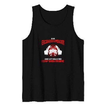 Discover Excavator Fun Sand Digger Design for Bachhoe Operator 4 Tank Tops