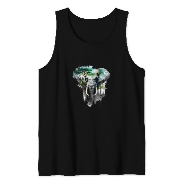 Discover Elephant Mammal Tree Forest Animal Print Art Animal Lover Tank Tops