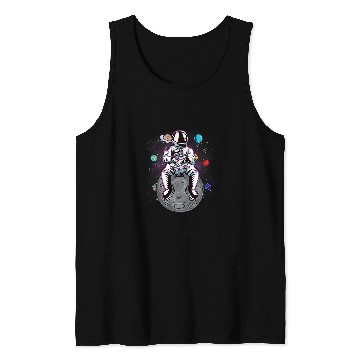 Discover Astronaut Job sitting on the Moon Solar System Spaceman Tank Tops