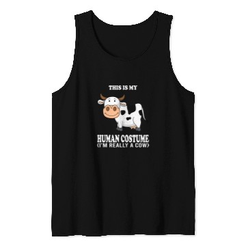 Discover Cow Pet This Is My Human Costume Im Really A Cow Funny Party Squad Tank Tops