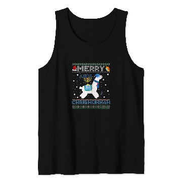 Discover Llama Pet Ugly xmass Sweater Merry Chrismukkah Cute Llama In Santa Hat 9 Tank Tops