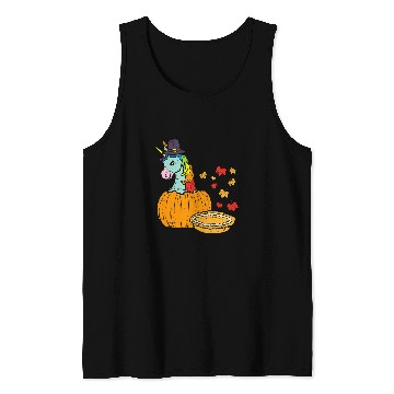 Discover Unicorn Pet vintages Rainbow Pumpkin Cakes Fall Maple Leaves Tank Tops