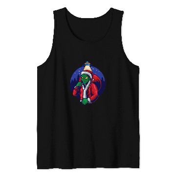 Discover Aliens UFO Santa Claus UFO Team Santa Sleigh Magic Snowman Tank Tops
