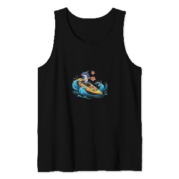 Discover Dolphin Pet Kayaking Dolphin Kawaii Kayaker Kayak Canoe Canoeing Tank Tops