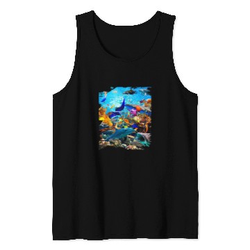 Discover Dolphin Pet Ocean Dolphin Shark Turtle Coral Sea Fish Orca Whale Reef Tank Tops