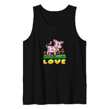 Discover Cow Pet Strawberry Cow Design Tank Tops