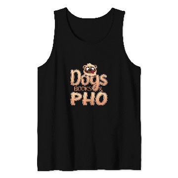 Discover Book Fun Dogs Books and Pho Noodle Tank Tops