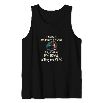 Discover Book Fun Writer Owl Writing Imaginary Friends Reading Tank Tops