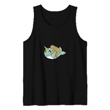 Discover Sloth Pet Gift Narwhal Cute Sloth Riding On Narwhal Tank Tops