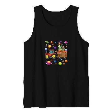 Discover Turtle Pet As Witch On Tractor Pumpkins Cute Universe Space Tank Tops