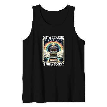 Discover Book Fun My Weekend Is Fully Booked Book Rainbow Reading Bookworm 2 Tank Tops
