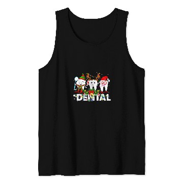 Discover dentists Job Hygienist Christmas Dental Squad Reindeer Santa Hat Tank Tops