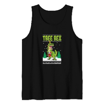 Discover Dinosaur Pet Tree rexs TRex Funny Tyrannosaurus rexs Christmas Tree Lights Tank Tops