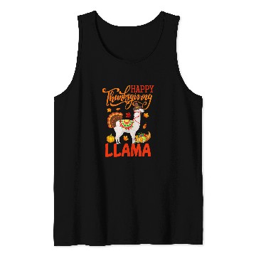 Discover Llama Pet Happy Thanksgiving Llama Costume Turkey Fall Leaves Lover Tank Tops
