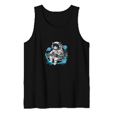 Discover Astronaut Job outer dj electronic beats of house funny space cat 01 Tank Tops