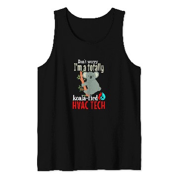 Discover Koala Pet Funny HVAC Koala Pun Joke HVAC Tech Tank Tops