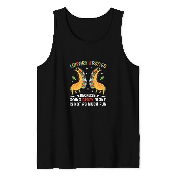 Discover Library Besties School Librarian Funny School Librarians Tank Tops