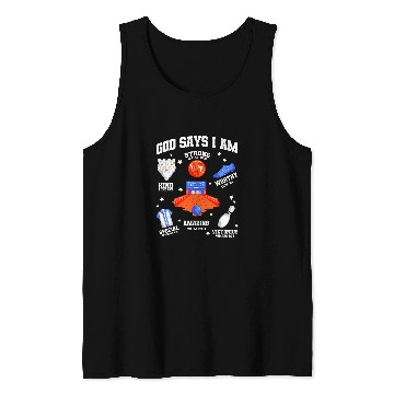 Discover Sport Bowling God Says I Am Bowling Lover Men Women Christian Tank Tops