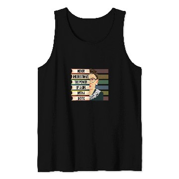 Discover Book Fun Feminist Ruth Bader Ginsburg RBG Quote Girl With Book Women 8 Tank Tops