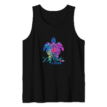 Discover Turtle Pet Key West Florida Tie Dye Sea Turtle Vacation Tank Tops