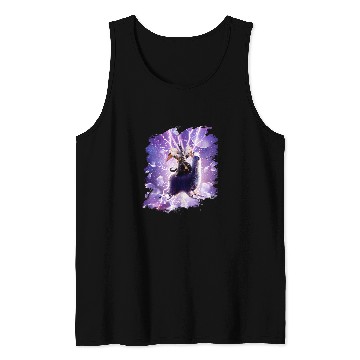 Discover Llama Pet Lazer Warrior Space Cat Riding Llama With Ice Cream Tank Tops
