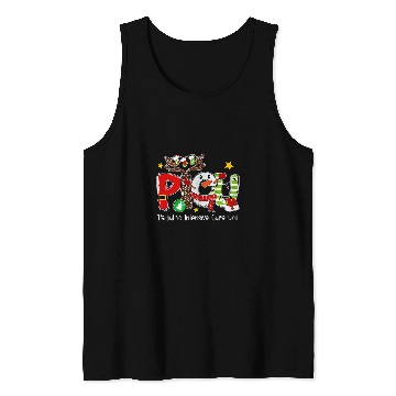 Discover nurses Job Christmas PICU nurses Santa Hat Reindeer Mother Baby LD Picu Tank Tops