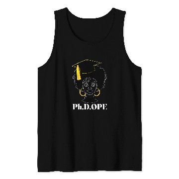 Discover Black PhD Graduate Melanin Doctor Graduation PhD Degree Tank Tops