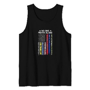 Discover nurses Job nursesry No One Fights Alone USA Flag Thin Line Military Police nurses 50 Tank Tops