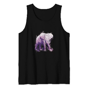 Discover Elephant Mammal Water Splash Art Wild Animal Realistic Tank Tops