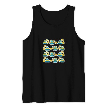 Discover Excavator Fun Vehicles Construction Work Kids Boys Toddlers Tank Tops