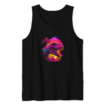 Discover Dinosaur Pet Vaporwave TRex Edgy Aesthetic Streetwear Tank Tops