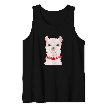 Discover Llama Pet Face Cartoon Character Tank Tops