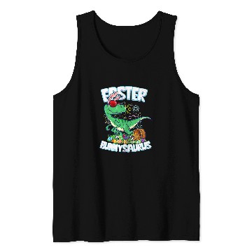 Discover Dinosaur Pet Easter Dinosaur Bunny Egg Hunt Kids Boys Velociraptor Tank Tops