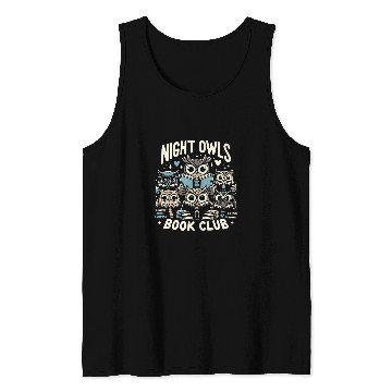 Discover Book Fun Literary Bird Funny Reading Owl Tank Tops