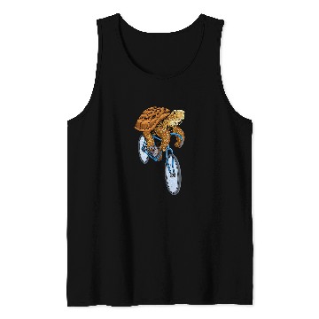 Discover Turtle Pet Bicycle Funny Cyclist Riding Biker Biking Tank Tops