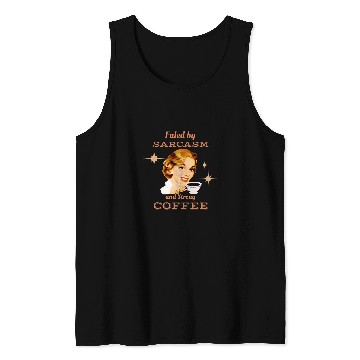 Discover Fueled By sarcasms and Strong Coffee Retro 1950s Housewife Tank Tops