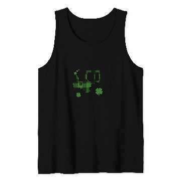 Discover Tractor Fun driving Lucky Flannel Green Plaid Tank Tops