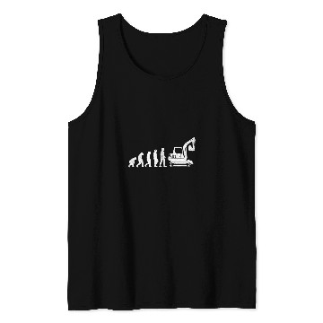 Discover Excavator Fun Digger Driver Evolution Construction Worker Construction Site Tank Tops