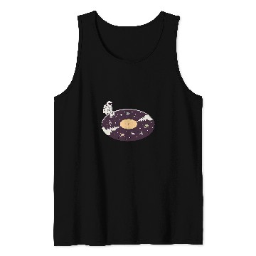 Discover Astronaut Job Planet Vinyl Record Space Astronaut Spacecraft Spaceman Tank Tops