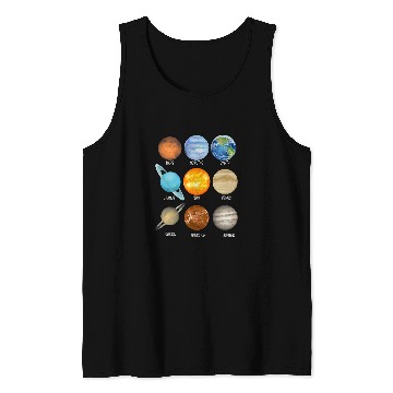 Discover Astronaut Job Outer Space Solar System Planets Sun Earth Tank Tops
