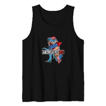 Discover Dinosaur Pet Amerisaurus TRex Men Boys Fourth 4th Of July Tank Tops