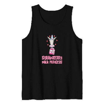 Discover Unicorn Pet Strawberry Milk Princess Kawaii Unicorn Stawberry Milk Shake Tank Tops