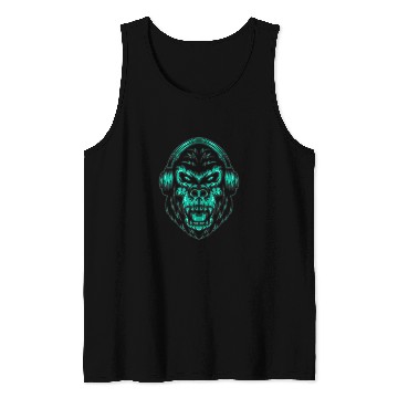 Discover Gorilla Pet Headphones Sonic Ape Groove Monkey Retro 80s Tank Tops