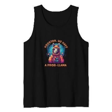 Discover Llama Pet HOUSTON WE HAVE A PROBLLAMA Astronaut Tank Tops